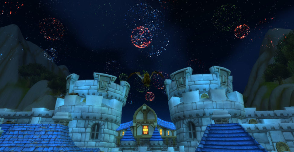 Fireworks above the gates of the city