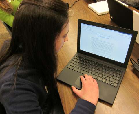 Student Using Chromebook