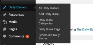 dailyblank admin menu